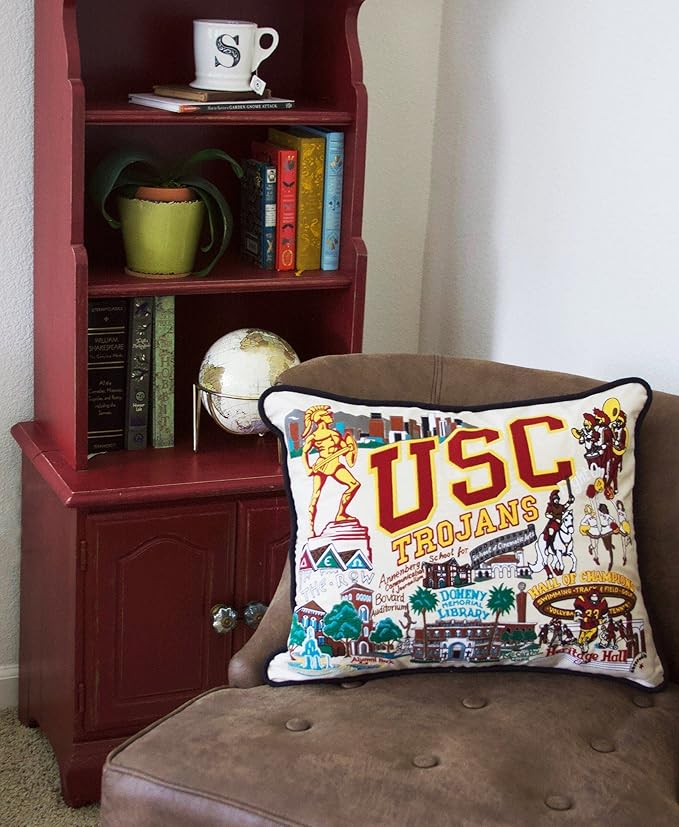 Catstudio University of Southern California (USC) Collegiate Embroidered Decorative Throw Pillow