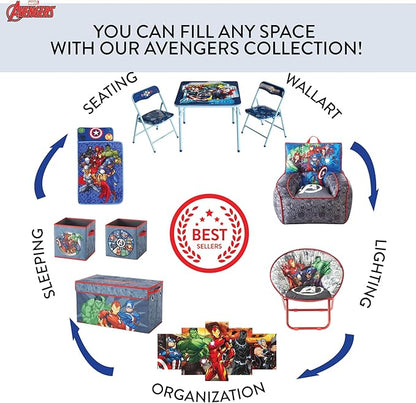 Marvel Avengers LED Canvas Wall Art, Kids Room Décor, Light Up Superhero Wall Hanging, 11.5"x15.75"