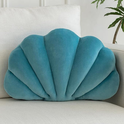 Shell Pillow, Shell Shaped Decorative Throw Pillows with Velet for Couch Bed, Cute Seashell Beachy Room Decor Aesthetic Throw Pillows for Bedroom Living Room