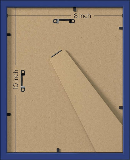 eletecpro 8x10 Picture Frames Set of 10, Picture Frame Collage Wall Decor Display 5x7 Photo With Mat or 8x10 without Mat, Home Decor Gallery Frame for Table Top or Wall Mounting, Blue