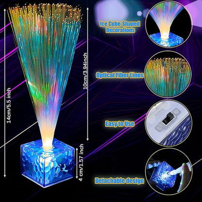 Amylove Mini Fiber Optic Lamp Bulk LED Light Color Changing Table Centerpiece Glow in The Dark Party Favors Supplies for Wedding Graduation Prom Birthday Disco Dance Decorations(6 Inch,Blue)