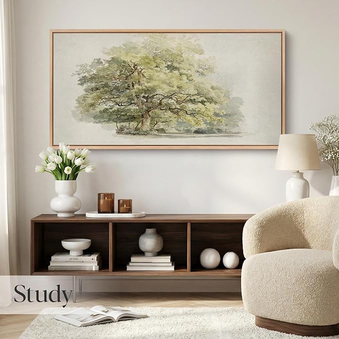 Bzstyleart Large Wood Framed Wall Art Landscap Room Decor Aesthetic