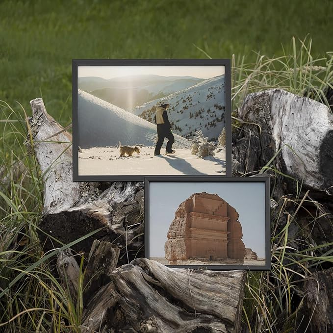 A ART·ZONE Black Picture Frames - 4x6, 5x7, 8x10-10 Pack Photo Frame Mix & Match Set for Wall Decor & Tabletop Display, Minimalist Black Frame Collection