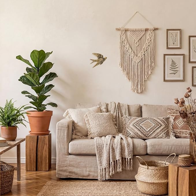 Kathfly 1 Pcs Vintage Bird Wall Sculpture Decor Art 4.7 Inch Antique 3D Sculpted Hanging Bird Resin Wall Art Golden Brass Floating Ornament for Living Room Garden Outdoor, Gift for Couple Housewarming