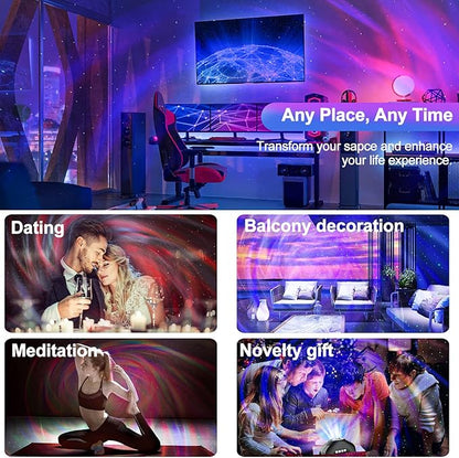 Star Projector, Northern Galaxy Aurora Lights Projector with 33 Light Effects Bluetooth Speaker & White Noise, Remote Control Night Light for Bedroom, Room Decor, Gift for Kids Adults (Jet Black)