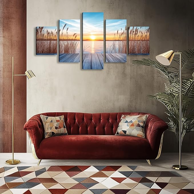 Landscape Framed Wall Art for Living Room Large Canvas Wall Art for Bedroom Scenery Office Wall Decor Wall Pictures Artwork Paintings Canvas Art Prints Home Decorations - 50" W x 24" H