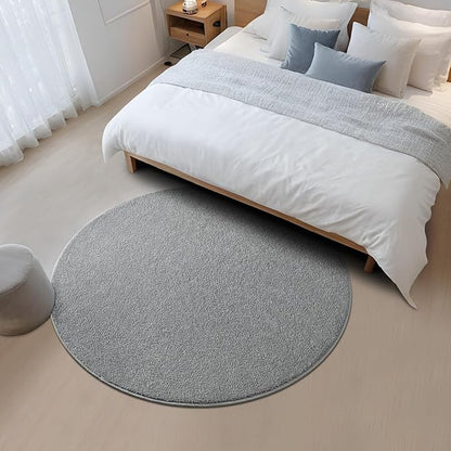 5x5 Feet Round Area Rugs for Living Room Bedroom, Ultra Soft Grey Memory Foam Modern Indoor Circle Carpet, Non-Slip Comfy Washable Circular Rug for Boys Girls Nursery Room Home Decor