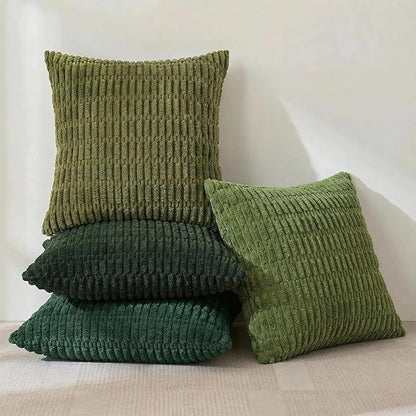 Fancy Homi 4 Packs Decorative Throw Pillow Covers for Living Room Couch Bed, Modern Farmhouse Boho Home Décor Accent Cushion Case, 16" x 16", Green Series
