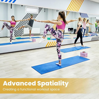 48X30 1Pack Large Home Gym Mirror, Frameless Tempered Glass Dance Wall Mounted Mirror for Home, Yoga, Dancing, Studio, Living Room