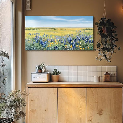 crmotu Nature Wall Art, Canvas Wall Art Landscape, Oversized Artwork for Walls, Cottagecore Scenic Art Prints, Rustic Aesthetic Paintings Wall Decor Living Room Bedroom Dining Room Entryway 29x57inch