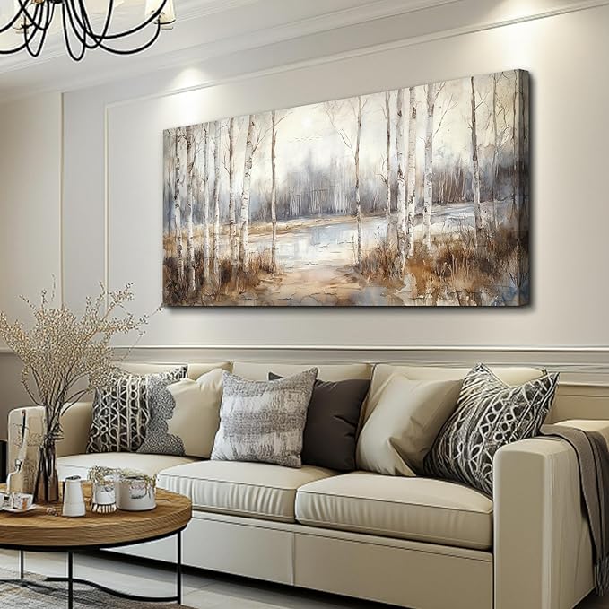 QIYILEXWART Large Wall Art For Living Room Canvas Wall Decor For Bedroom Field Scenery Watercolour Wall Painting Office Decorations Stretched And Framed Wall Pictures Artwork Ready To Hang Home Decor