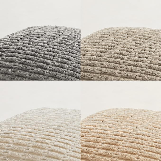 Fancy Homi 4 Packs Decorative Throw Pillow Covers for Living Room Couch Bed, Modern Farmhouse Boho Home Décor Accent Cushion Case, 14" x 14", Neutral