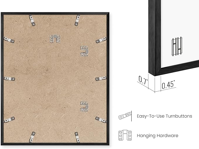 HAUS AND HUES 16x20 Black Metal Picture Frames - Features Premium Aluminum & Hanging Hardware, Shatterproof Plexiglass - Ideal for Home, Room, Office (16x20 in, Black, Set of 3)