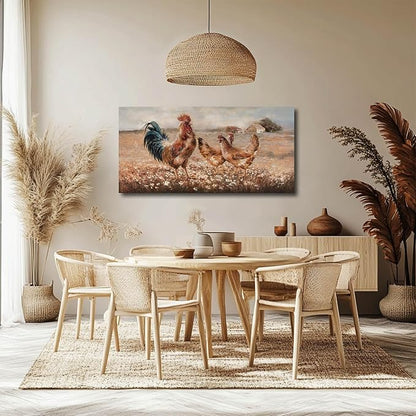 LEVERUP Animal Home Decor Browm Wall Art Flower wall Decorations for Dining Room Bedroom Office 20×40 Inchs Easy to Hang