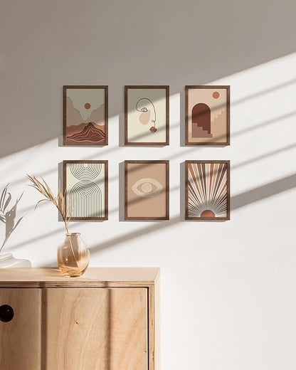 HAUS AND HUES 5x7 Walnut Oak Wood Photo Frame Set of 25 - Mini Picture Frames Bulk Gallery Set - Premium Bulk Picture Frames 5x7 for Stylish Photo Gallery Wall Frame Set