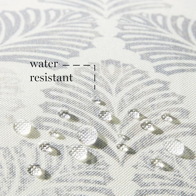 Martha Stewart Modern Banana Leaves Indoor Outdoor Decorative Pillow 2-Pack Set, UV Fade Resistant, Water Repellent, Printed Tropical Design, Warm Grey, 18"x18"