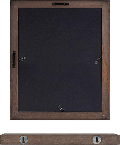 Kate and Laurel Bordeaux Gallery Wall Frame and Shelf Kit, Set of 10, Multicolored with Whitewash, Charcoal Gray, and Farmhouse Gray, Assorted Size Frames and Three Display Shelves