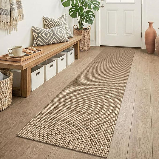 KOZYFLY Boho Runners for Hallways 2x6 ft Washable Kitchen Runner Non Slip Rubber Backed Hall Runners Cotton Entryway Runner Rugs for Indoor Backdoor Bedroom Kitchen, Orange Beige/Tan/Brown