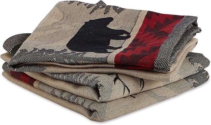 DII Woodlands Collection Dishtowel Set, 18x28, in The Woods, 3 Piece