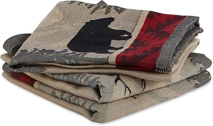 DII Woodlands Collection Dishtowel Set, 18x28, in The Woods, 3 Piece