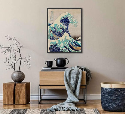 3Pcs Japanese Wall Art Great Wave Hokusai Canvas Pictures Kanagawa Paintings Blue Asian Landscape Posters Prints for Room Office Bathroom Home Wall Decor Gifts for Japan Lovers Unframed