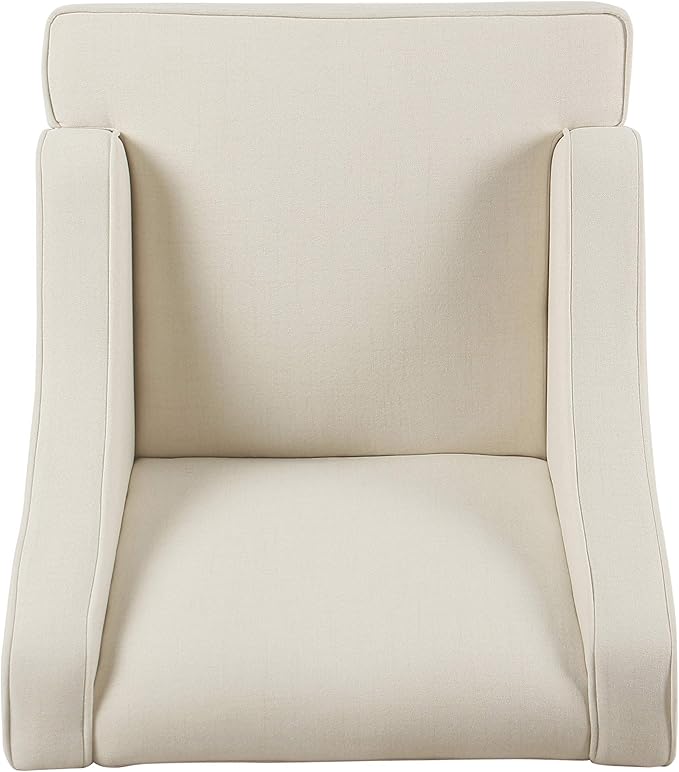 Homepop Upholstered Classic Swoop Arm Accent Chair Home Décor,Warm Ivory