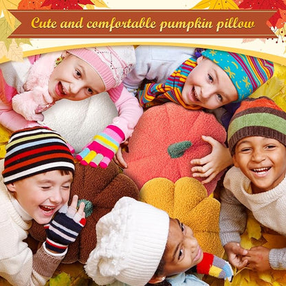 Kajaia 1 Pcs Simulated Pumpkin Plush Pillow 11 x 9.5 Inch 3D Cushion Fall Decorations Stuffed Throw Pillows Toy for Fall Halloween Thanksgiving Bedroom Sofa Couch Supplies (Pink)