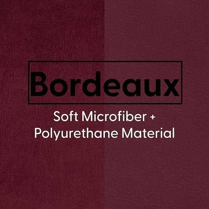 FDP 12" x 20" Velvet and Vinyl Rectangle Lumbar Pillow Set with Piping Decorative Throw Pillow for Home Décor in Living Room, Bedroom or Lounge (2-Pack) - Bordeaux, 15163-349