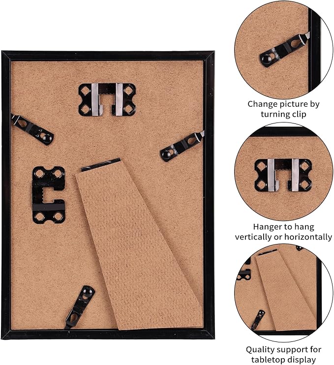 Giftgarden 14 Pack Brown Picture Frames Set, 2pcs 11x14 Matted for 8x10, 6pcs 8x10 Matted for 5x7, 6pcs 5x7 Matted for 4x6, Gallery Frame Collage for Wall or Tabletop Display