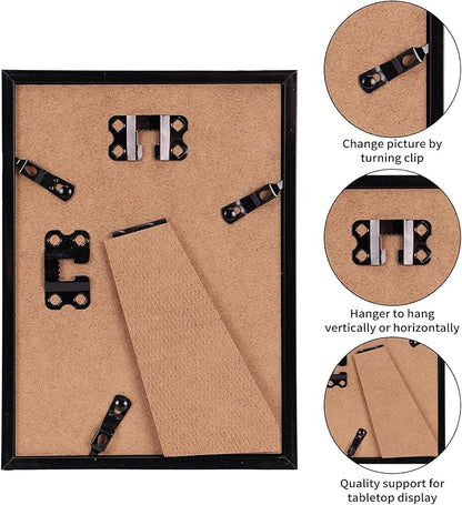 Giftgarden 14 Pack Brown Picture Frames Set, 2pcs 11x14 Matted for 8x10, 6pcs 8x10 Matted for 5x7, 6pcs 5x7 Matted for 4x6, Gallery Frame Collage for Wall or Tabletop Display