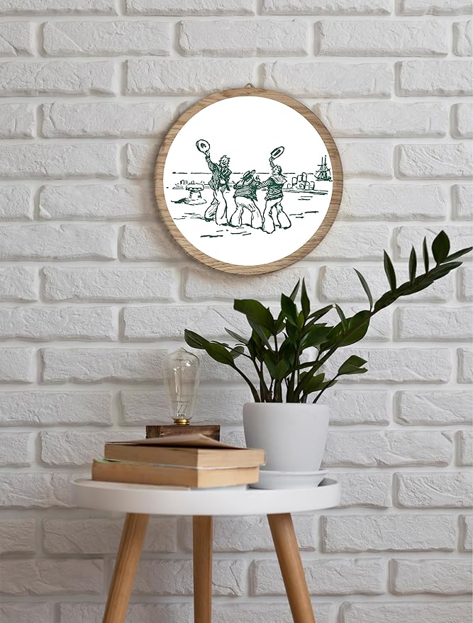 Vintage Sailor Hanging Wall Decor, Funny Nautical Room Aesthetic Round Wooden Wall Art, Nautical Trendy Aesthetic Western Boho Decorations for Apartment Home Living Room Bedroom Bathroom Office, 10