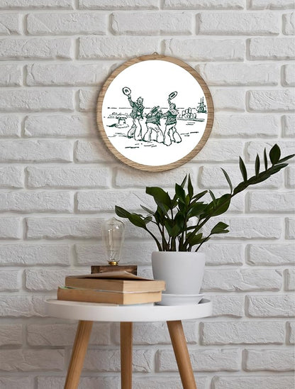 Vintage Sailor Hanging Wall Decor, Funny Nautical Room Aesthetic Round Wooden Wall Art, Nautical Trendy Aesthetic Western Boho Decorations for Apartment Home Living Room Bedroom Bathroom Office, 10