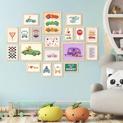 upsimples 19 Pack Picture Frames Collage Wall Decor for Mounting or Tabletop Display, Photo Gallery Frame Set for Family, Multi Sizes Including 8x10, 5x7, 4x6, Natural