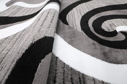 GLORY RUGS Modern Area Rug 5x7 Black Gray Modern Carpet Bedroom Living Room Contemporary Dining Accent Sevilla Collection 4817A (Grey Black)