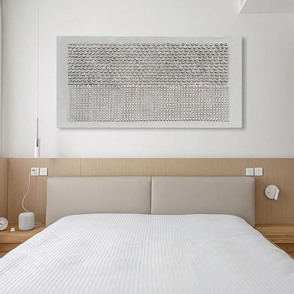 NANKAI Art 30x60 inches White Texture Abstract Art Oil Painting Contemporary Minimalism Art Large Living Room Corridor Office Wall Decoration Art