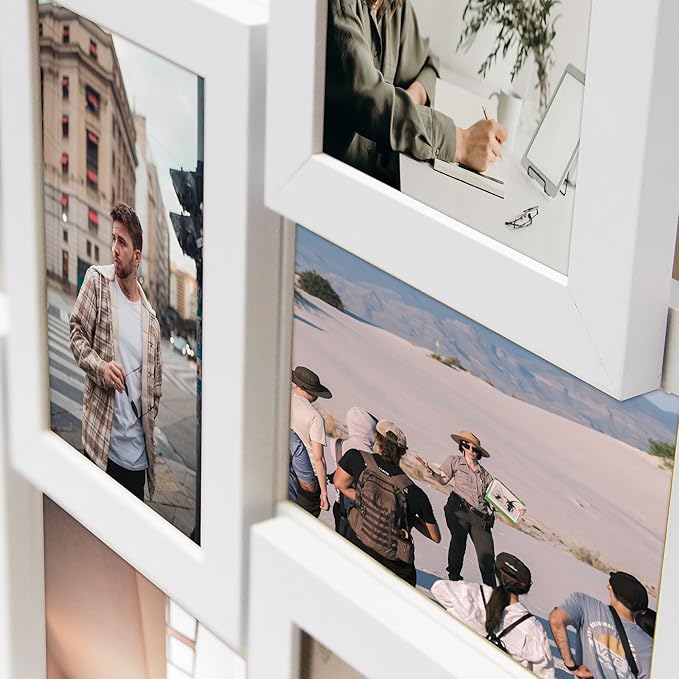 J.M.Deco Collage Picture Frames 21-Opening for Wall Decor, Reunion Friends Family Picture Frame Set, 4 x 6 Photo Frames Collage for Living Room Bedroom, Wedding Gift, White