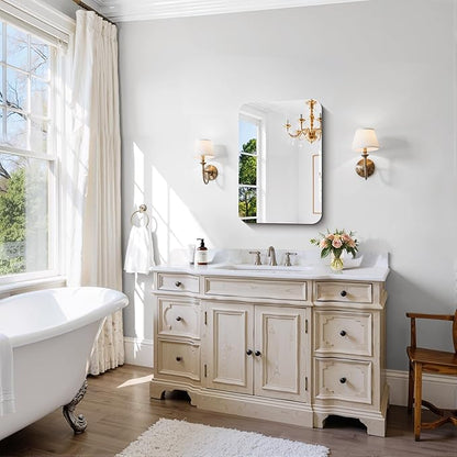 CILIBER Frameless Mirror, 16x24 Inch Rectangle Bathroom Mirror Rounded Corner, 3mm Tempered Glass Frameless Vanity Mirror with Polished Edge for Over Sink, Bedroom, Entryway, Vertical or Horizontal