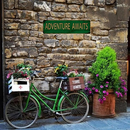Vintage Metal Tin Sign ADVENTURE AWAITS DEAN - 4''x16'' inch, Street Sign for Home, Restaurant, Bar, Cafe, Garage - Retro Wall Decor Plaque"
