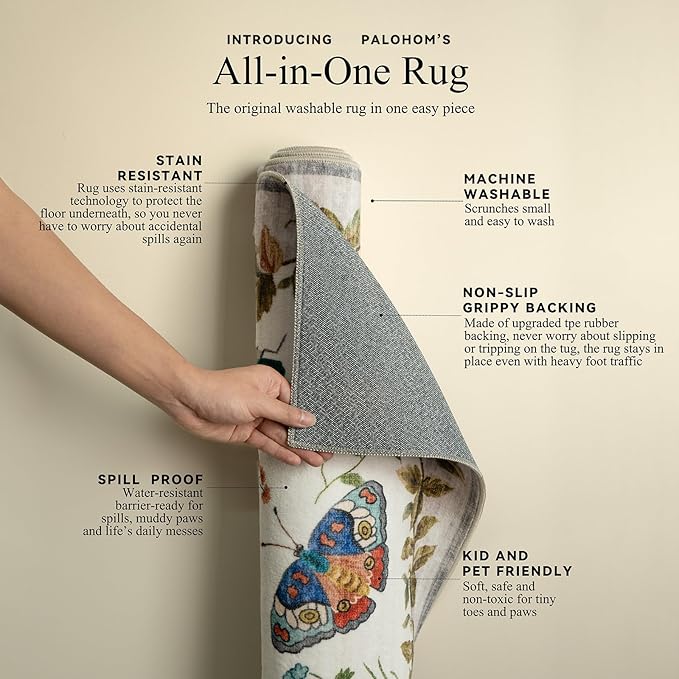 6x9 Area Rugs for Living Room: Washable Bedroom Rug Vintage Rugs Indoor Stain Resistant Non Slip Low Pile Soft Carpet for Kitchen Dining Room Farmhouse Nursery Kids Room