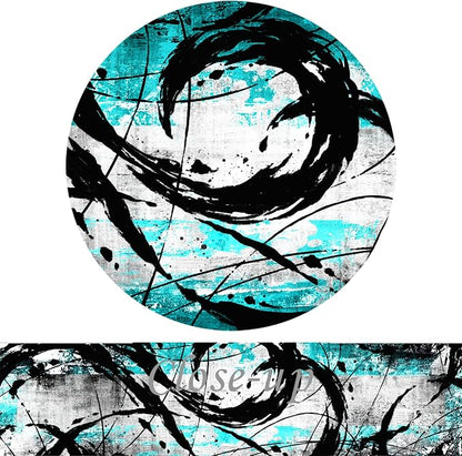 KREATIVE ARTS 4 Panel Turquoise Decor for Living Room Large Size Teal Wall Art Blue Grey Black Wall Decoration Canvas Print Modern Abstract Painting L68xH32inch (Blue)