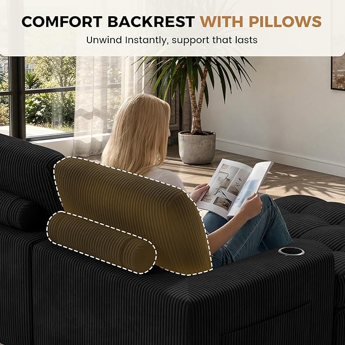 80" Boneless Loveseat Sofa in a Box,No Assembly Required Comfy Deep Seat Cloud Couch,Modern Small Couches for Living Room, Bedroom,Apartment,Black 1 PCS