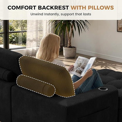 80" Boneless Loveseat Sofa in a Box,No Assembly Required Comfy Deep Seat Cloud Couch,Modern Small Couches for Living Room, Bedroom,Apartment,Black 1 PCS