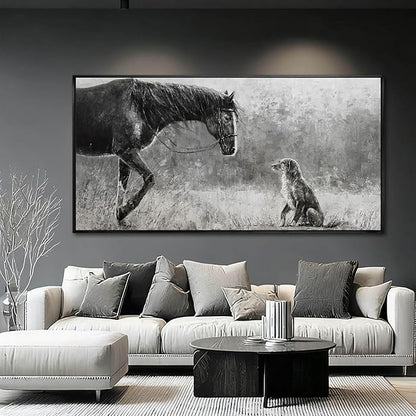 Animal Canvas Wall Art Vintage Print Pictures Farmhouse Wall Decor 29"x58" Bedroom Artwork for Over Bed Office Decorations