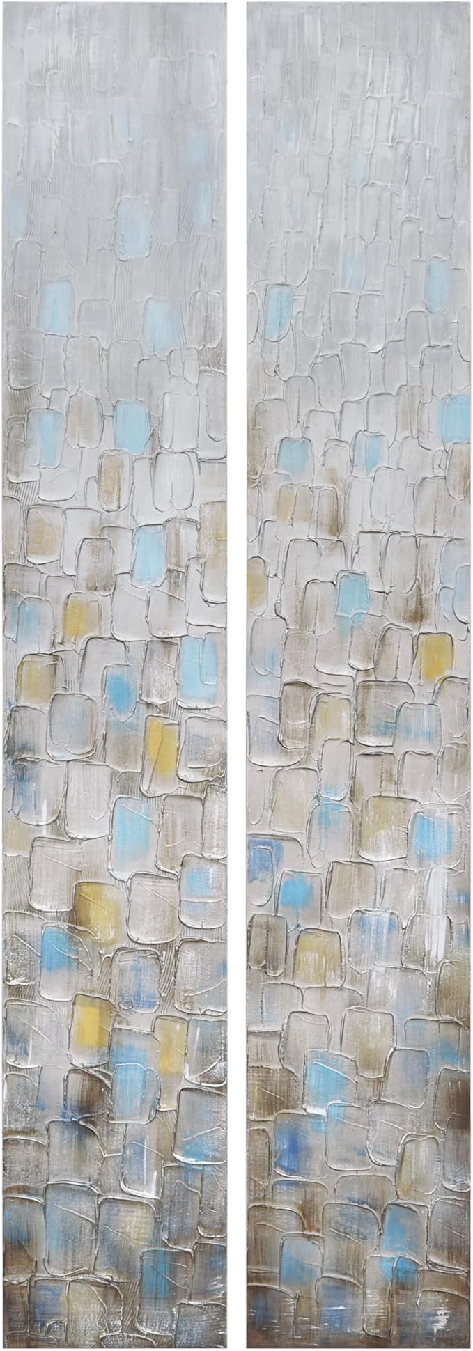 Empire Art Direct Abstract Wall Art Textured Hand Painted Canvas by Martin Edwards, Diptych, 72" x 12" each, Cosmopolitan