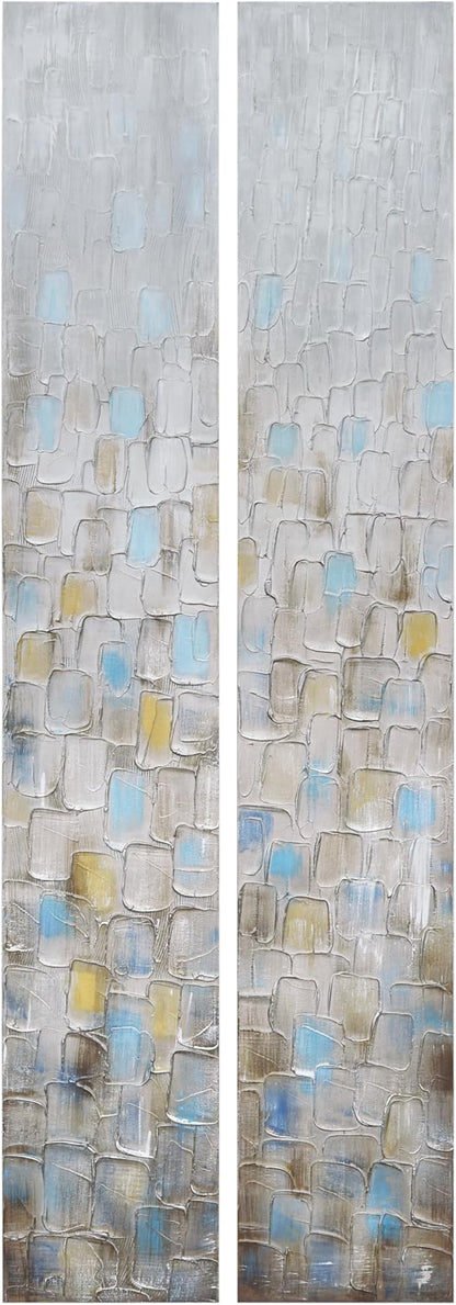 Empire Art Direct Abstract Wall Art Textured Hand Painted Canvas by Martin Edwards, Diptych, 72" x 12" each, Cosmopolitan