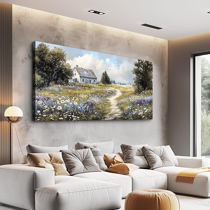 FUHAIHUA Canvas Wall Art For Living Room Wall Decor For Bedroom Office Wall Decoration Countryside Landscape Painting Farmhouse Pictures Artwork Room Aesthetic Home Decor 20x40 In