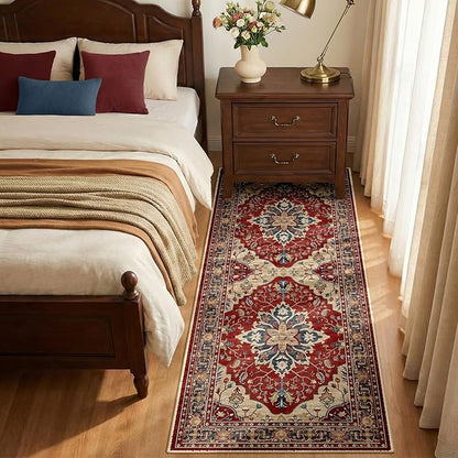 RELEANY Area Rugs 2'x6' Runner Rug Non Slip Washable for Kitchen Hallway Bedroom Beside Laundry Room Bathroom Rug, Floor Carpet, Red Blue
