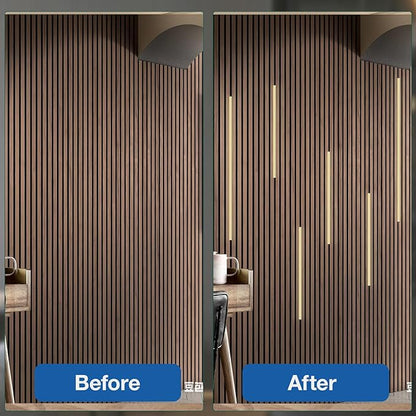NeatiEase LED Recessed Lighting Kit for Wood Slat Wall Panel, 6 Pcs Self-Adhesive 3000K Warm LED Light with Smart Switch and Adjustable Brightness for Cabinet, Kitchen (2 * 36"+2 * 24"+2 * 16")