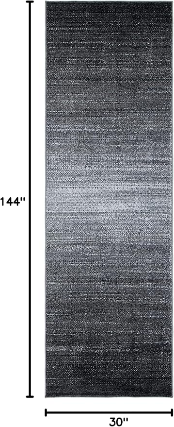 SAFAVIEH Adirondack Collection Runner Rug - 2'6" x 12', Dark Grey & Light Grey, Modern Design, Non-Shedding & Easy Care, Ideal for High Traffic Areas in Living Room, Bedroom (ADR183A)