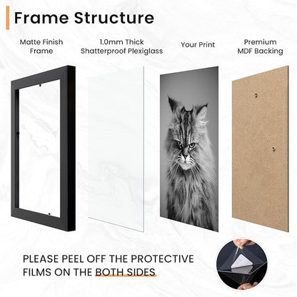 Venusmiles 15 Pack Picture Frames Collage Wall Decor, Gallery Frame Set for Wall Mounting or Tabletop Display, Multi Sizes Including 3pcs 8x10, 6pcs 5x7, 6pcs 4x6, Black